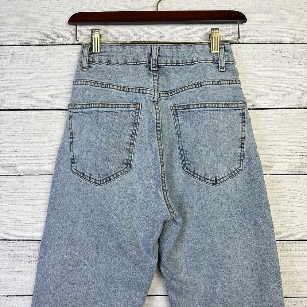 COTTON ON Stretch Straight Jeans Size 4 Vintage Wash Boyfriend Hi Rise Denim‎ - Picture 6 of 9